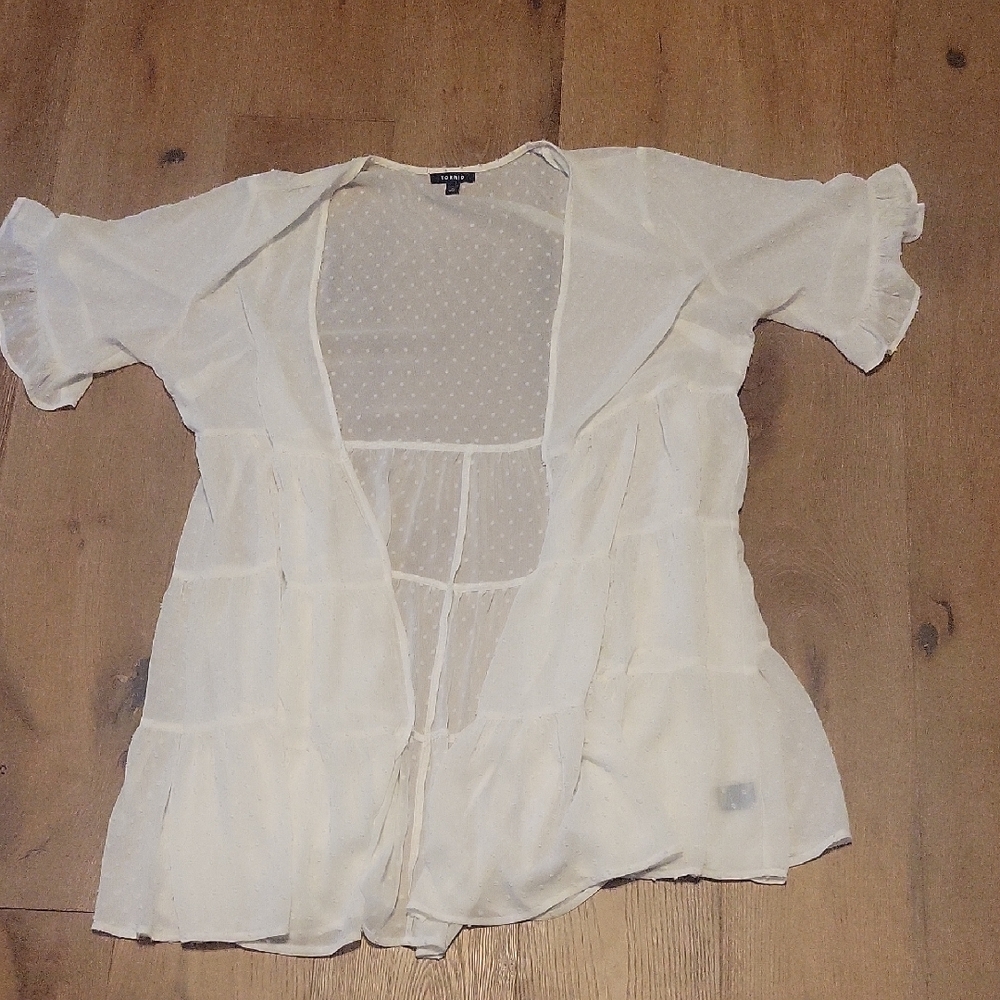 Torrid White Textured Cardigan Plus Size 2x